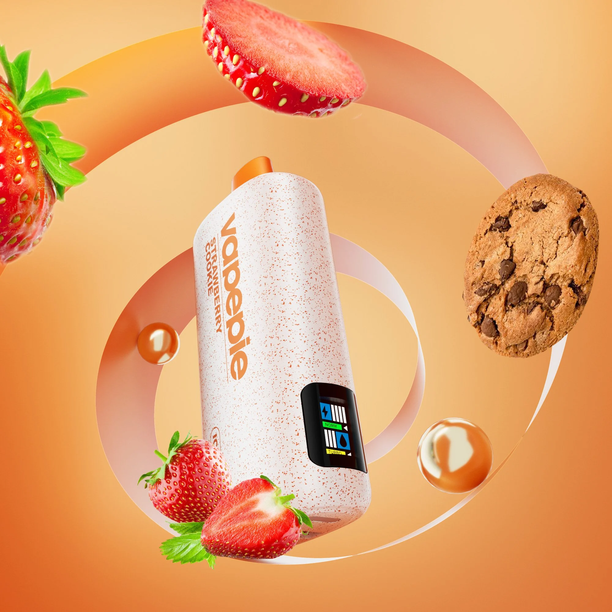 140cc9aaf1c7ba64d5ca0d81ccb0394223b78d67 Vapepie Powergo 9800 Puffs Strawberry Cookie - Image 1