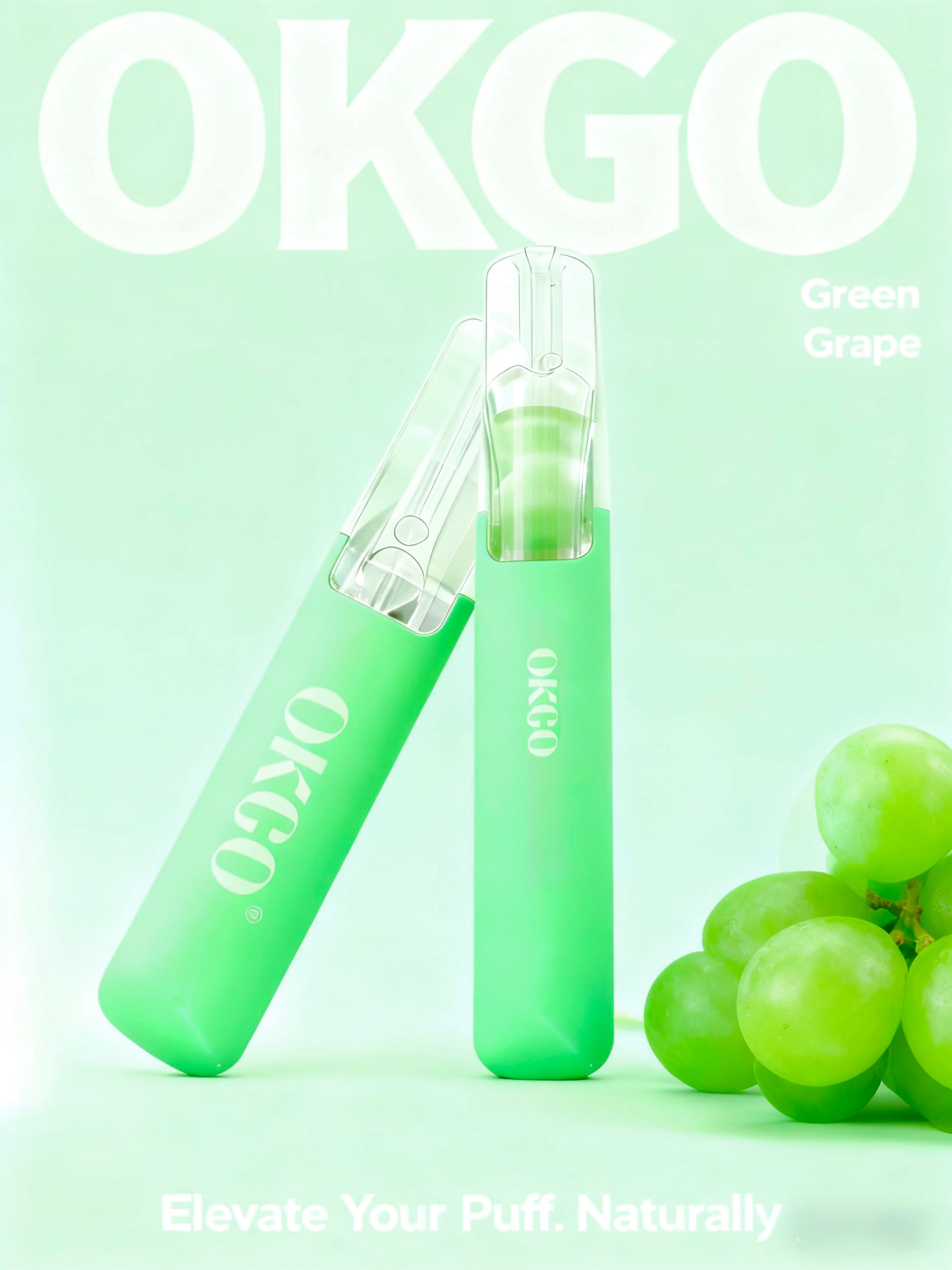 OKGO-6500-Puffs-Green-Grape OKGO 6500 Puffs Green Grape -3 Pack - Image 1