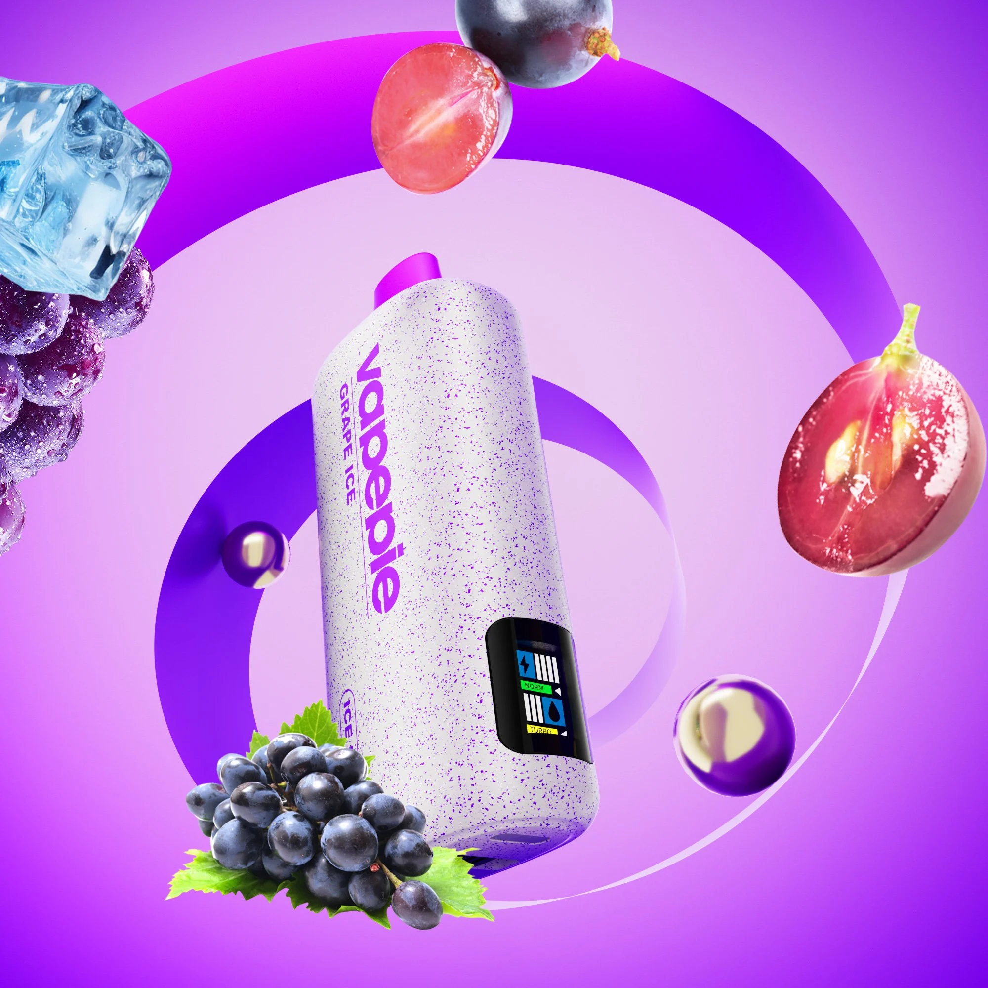 aa627b96a141704fbbe9236c0a186e7aec66c046 Vapepie Powergo 9800 Puffs Grape Ice - Image 1