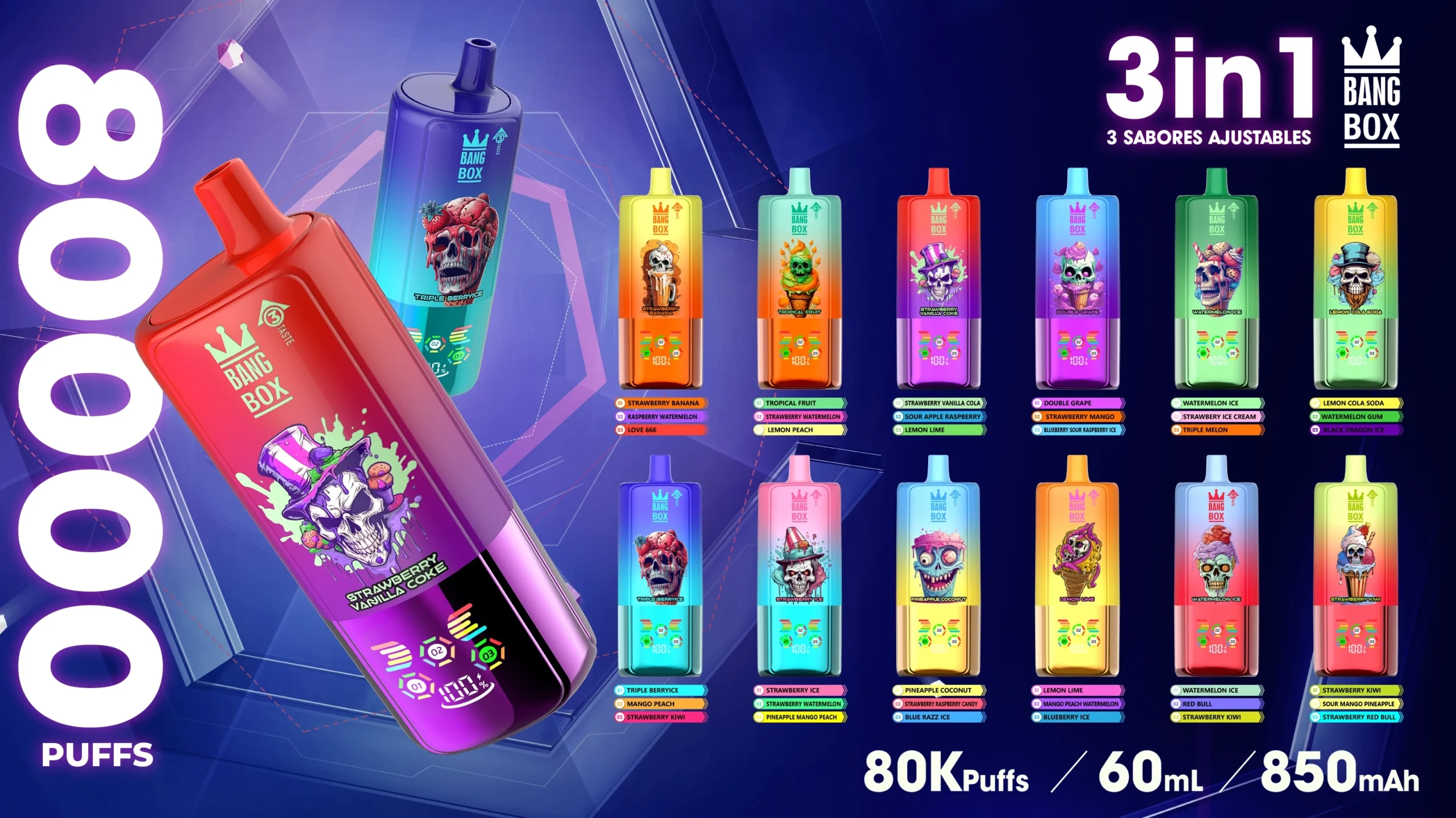 blue raspberry vape flavour profile and device components showing hybrid berry technology